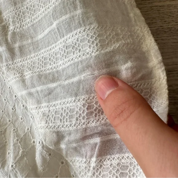 Maeve Anthropologie White  Patchwork Full Skirt Dress 2 - Picture 14 of 14